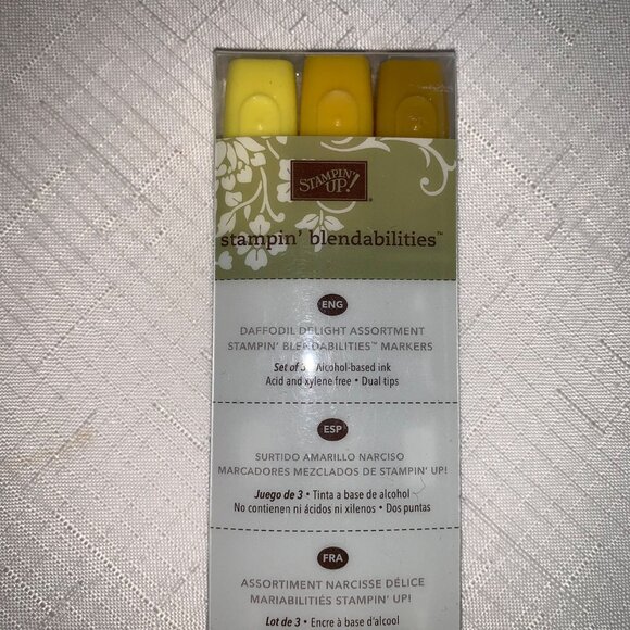 Stampin Up Blendabilities Daffodil Delight Markers Dual Tip Ink 3-Pack Yellow - Picture 2 of 7